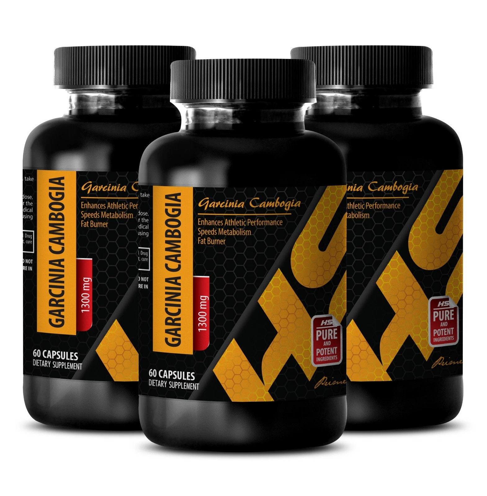 weight loss pills - Pure GARCINIA CAMBOGIA 1300mg - fat burner for men - 3 Bot