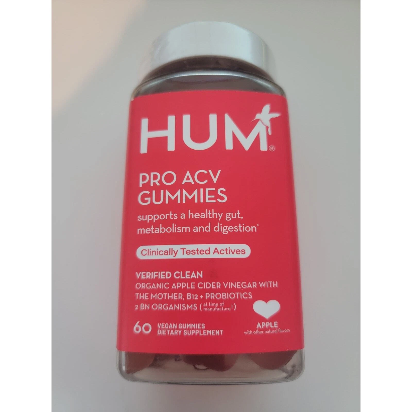 HUM PRO ACV Gummies | Organic Apple Cider Vinegar | Flavor Apple | 1 Pack of 60