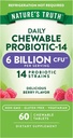Probiotic Chewables 6 Billion CFU | 60 Count | Berry Flavor | by Nature's Truth