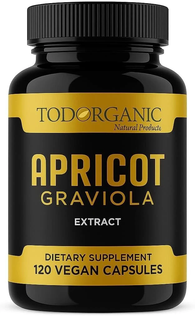 Apricot Graviola Energy & Vitality Formula – Vegan Herbal Supplement – 120 Caps