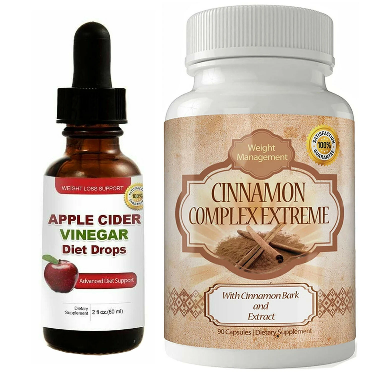 Apple Cider Vinegar Diet Drops Cinnamon Bark Extract Weight Loss Supplements
