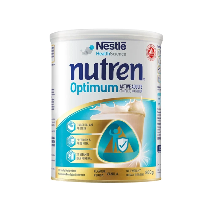 1 X Nestle Nutren Optimum Complete Nutrition Milk Vanilla Flavor 800g - EXPRESS