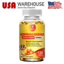 Organic Ashwagandha Capsules Herbal Supplement, 120 Vegan Softgels By MENXI