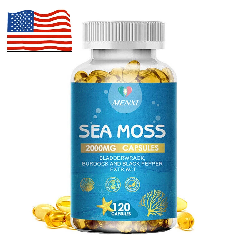 Organic Sea Moss Capsules, Irish Sea Moss, bladderwrack For Joint Health