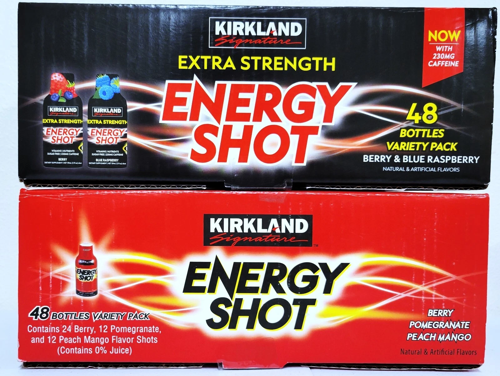 Kirkland Signature Energy Shot Variety, 2 Ounce Bottle (Variety-96counts)