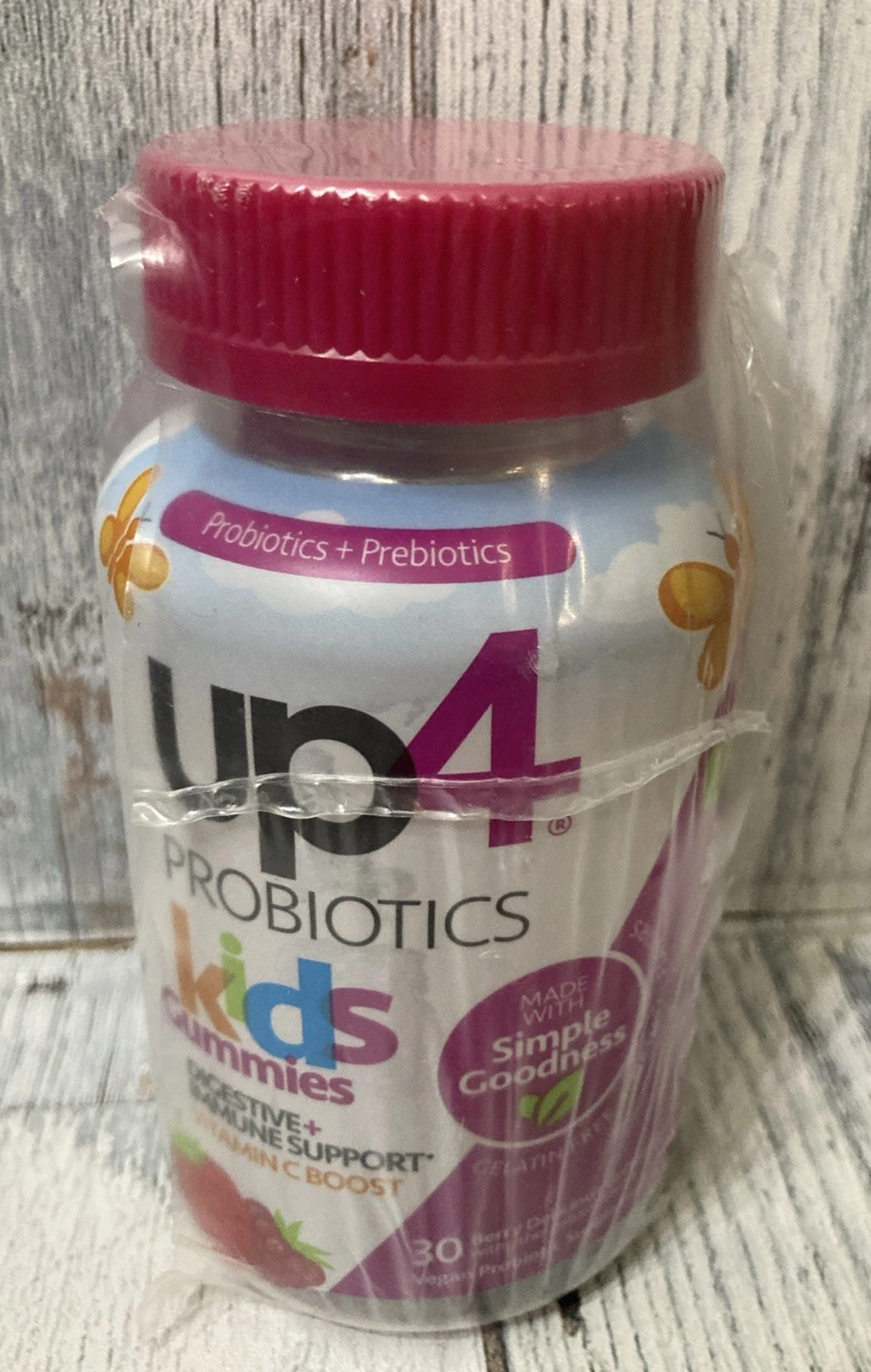 Up4 Probiotics Vit. C Boost Kids Gummies 30 Gums-Gelatin Free-Vegan Exp 5/26