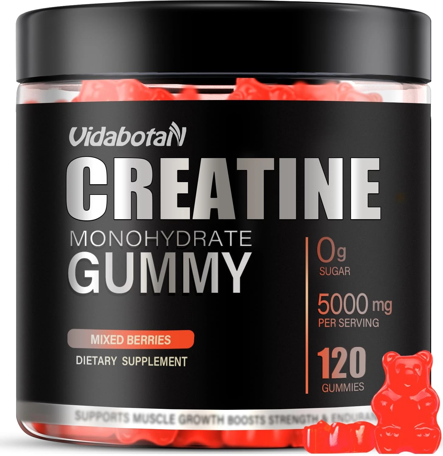 Sugar Free Creatine Monohydrate Gummies 5000mg for Men & Women- Chewables Creati