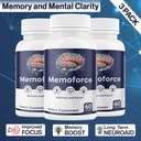 (3 Pack) MemoForce Memory Capsules, Supplement for Brain Support (180 Capsules)