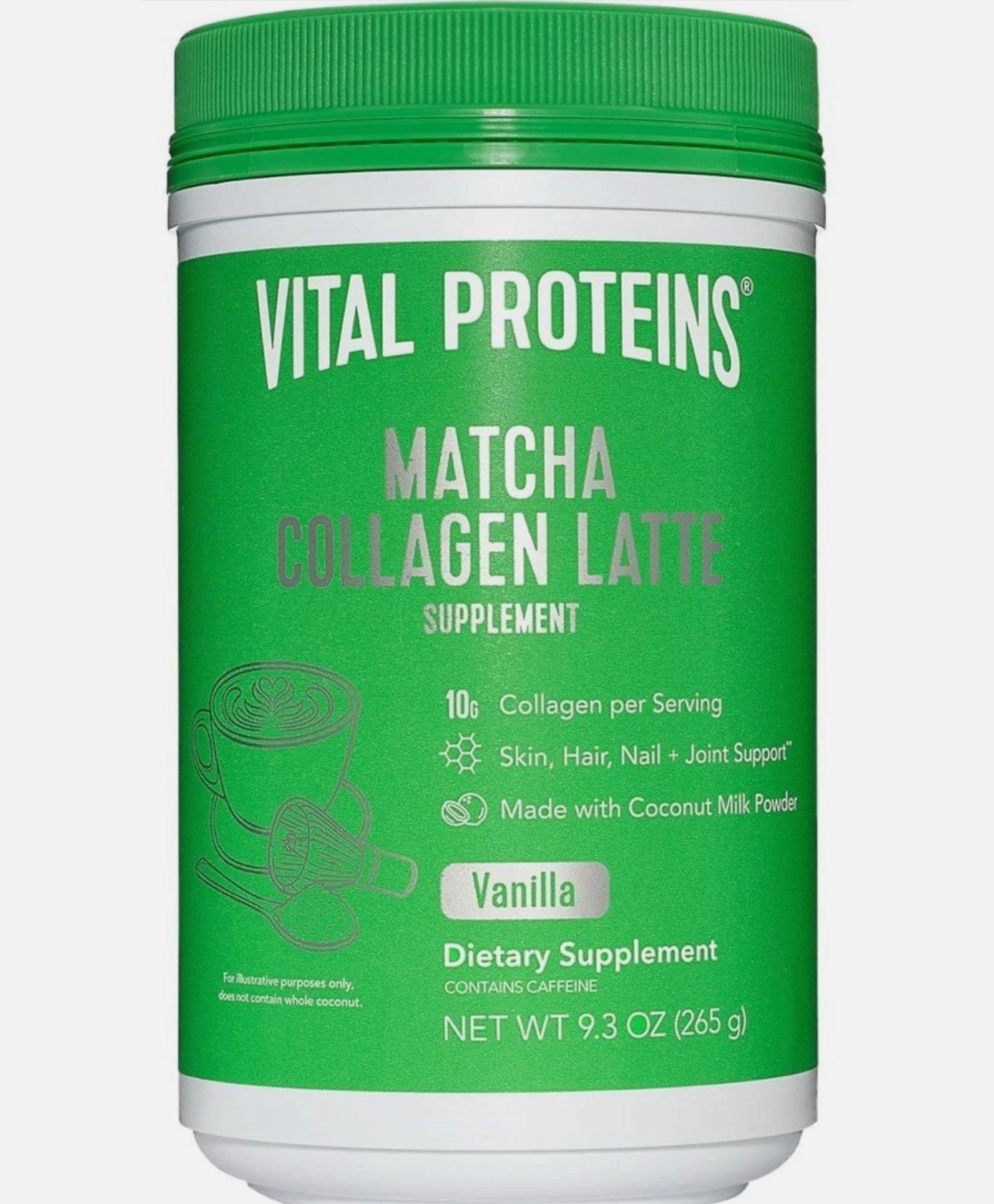Vital Proteins Matcha Collagen Latte Vanilla 8.3oz Exp 8/15/2025
