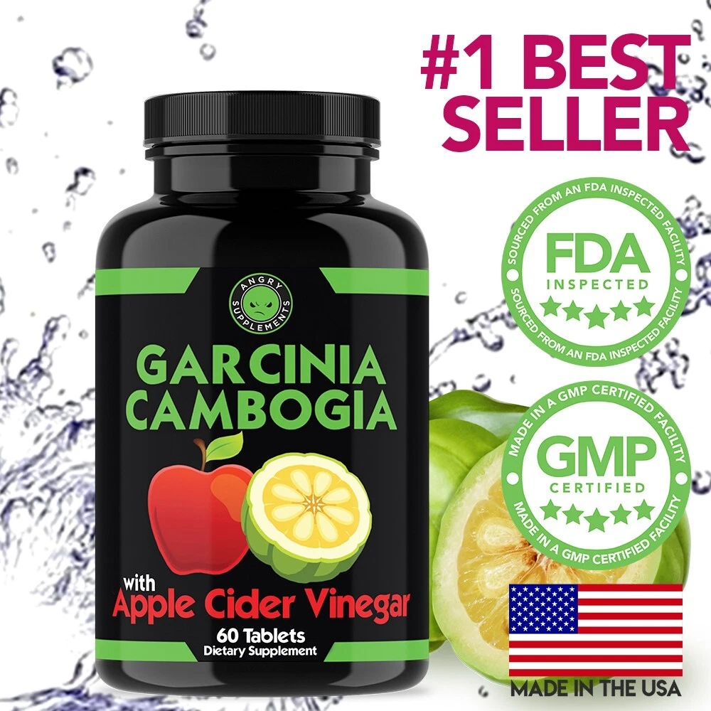 Angry Supplements Garcinia Cambogia w Apple Cider Vinegar Pills ACV Weight Loss