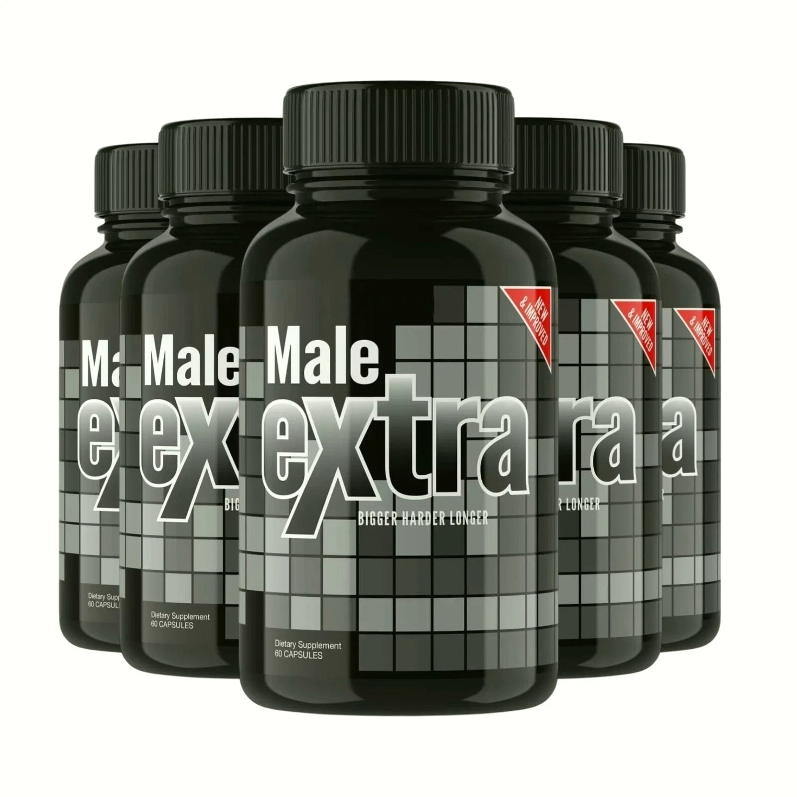 5-Pack Male Extra Supplement, MaleExtra for Men Vitality - 300 Capsules