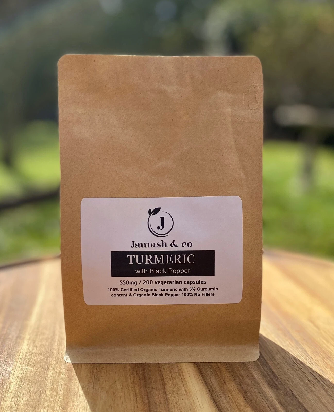 100% Organic Turmeric & Black Pepper Capsules x 200 - No fillers