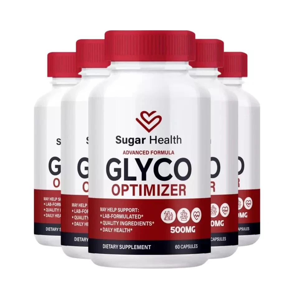Paquete de 5 Sugar Health Glyco Optimizer apoya la presión arterial y la salud (300 cápsulas)