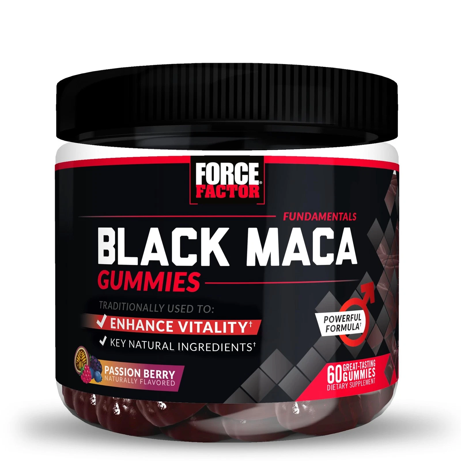 Force Factor Black Maca Gummies, Black Maca Root to Enhance Vitality in Men & Wo