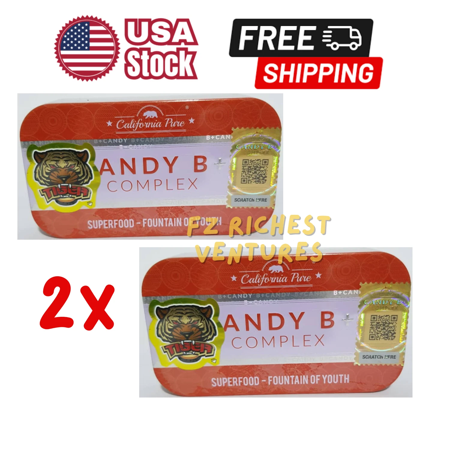 2x Candy B+ Complex Tiger for Male Performance 100% Genuine (EXP 12/2027) - New
