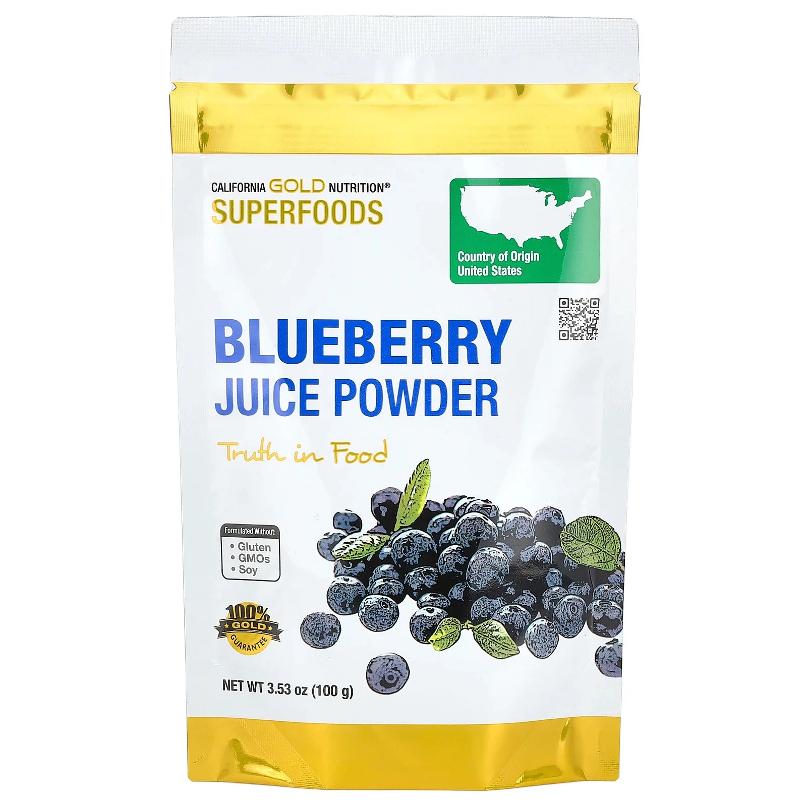 Superfoods, Blueberry Juice Powder, 3.53 oz (100 g)