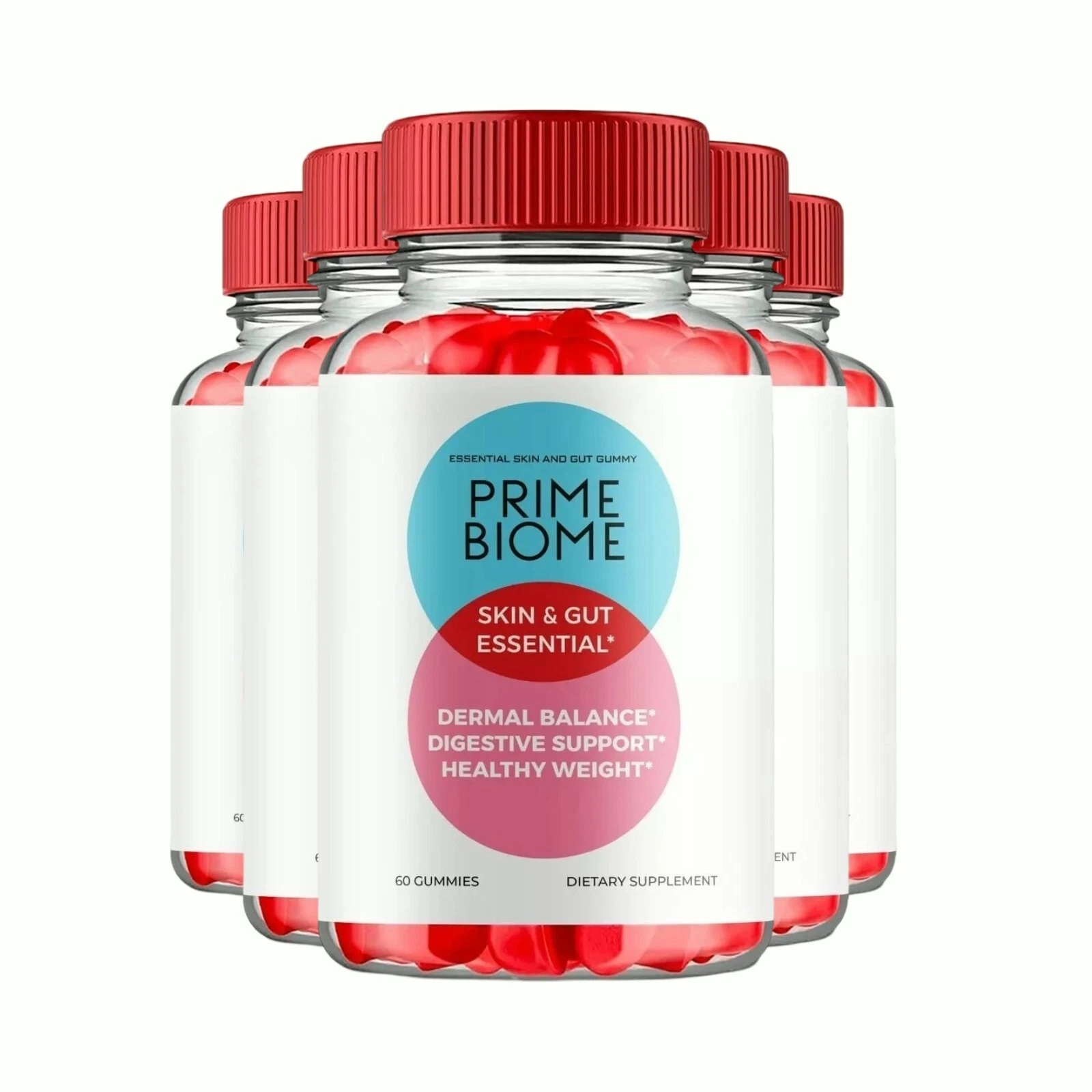 5-Pack Prime Biome Gummies, PrimeBiome Keto ACV Weight Loss Gummies -180 Gummies