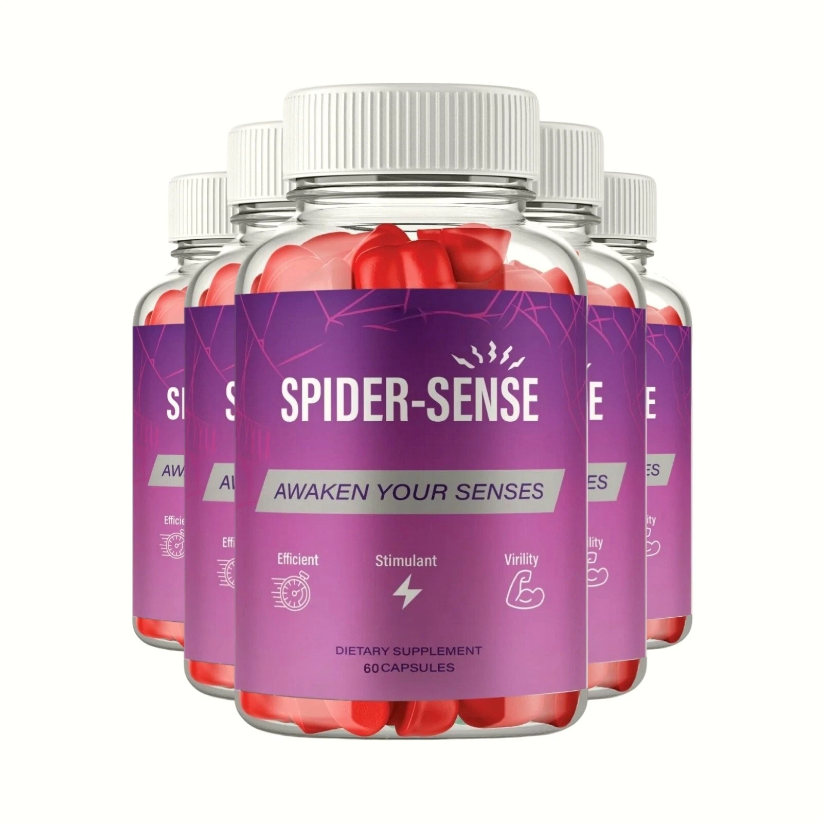 5-Pack Spider Sense Gummies for Men, SpiderSense Male Gummies - 300 Gummies