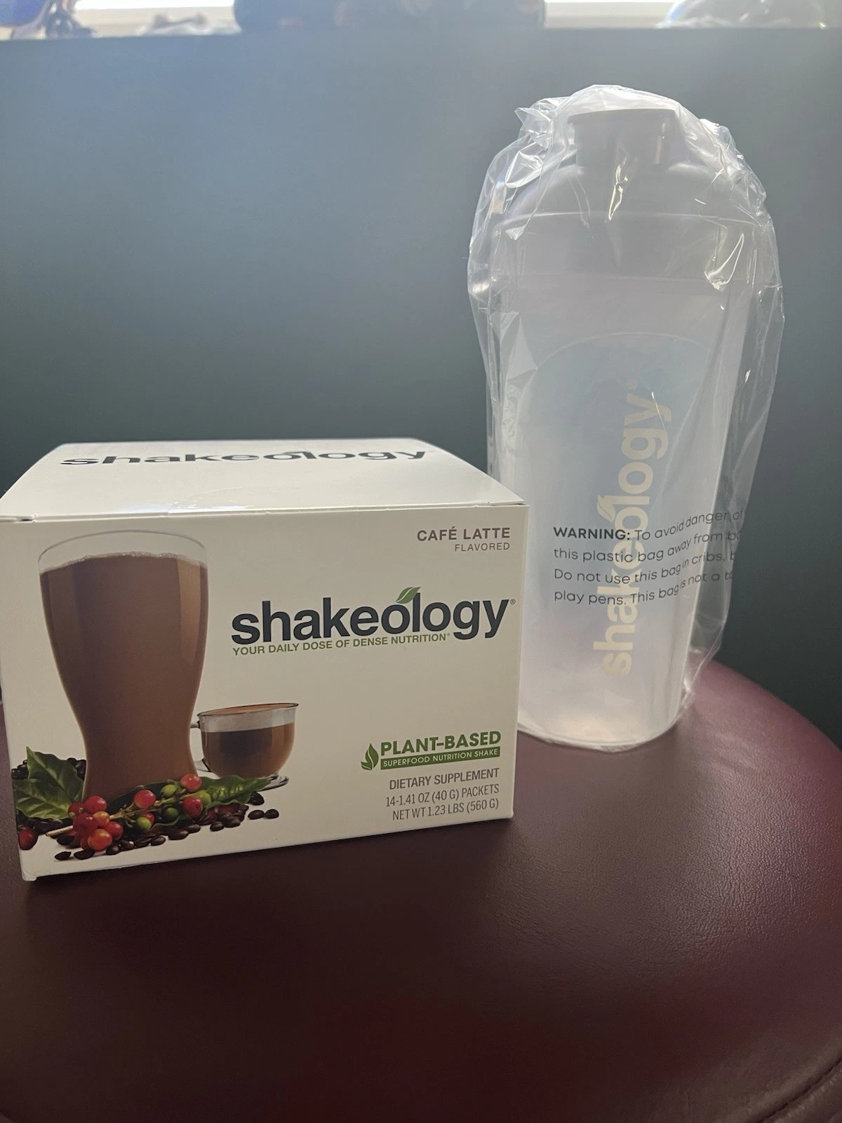 Cafe Latte Vegan Shakeology Packets Coffee Protein Plant Based Travel Shaker Cup