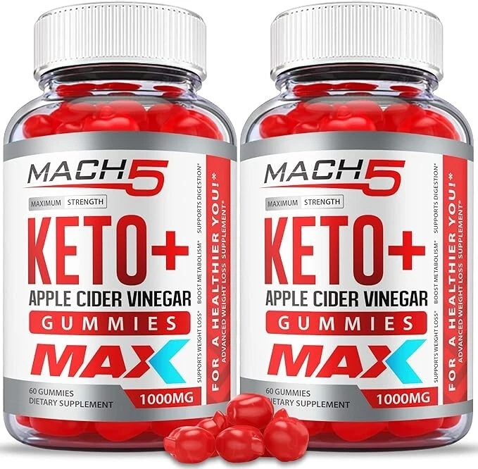 Mach5 ACV Keto + Apple Cider Vinegar Weight Loss Supplement (120 Gummies) 2-Pack