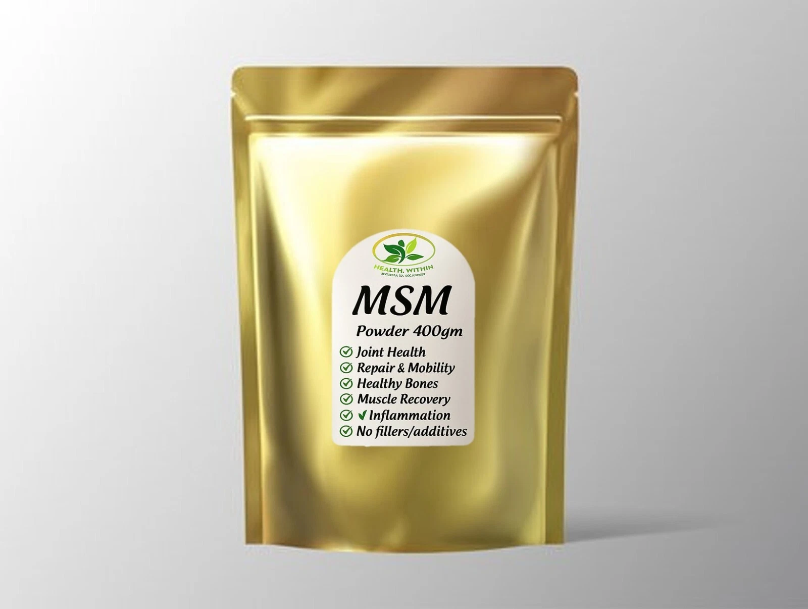 Pure MSM Powder 400gm HighestQuality Human Grade Mineral No Filler Additives