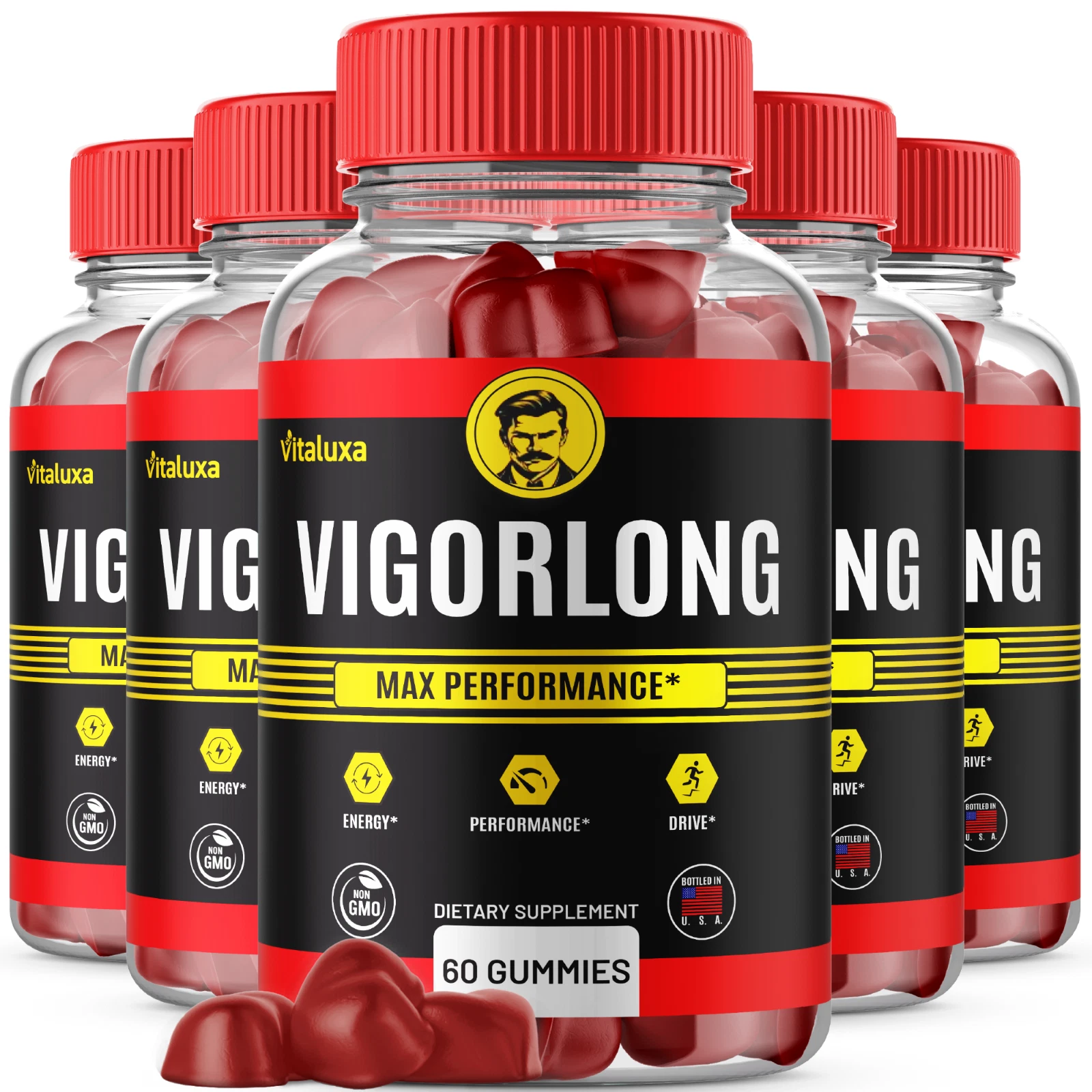 (5 Pack) VigorLong Gummies Male Performance & Endurance Gummy (300 Gummies)