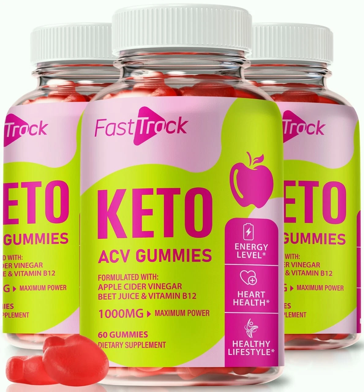 (3 Pack) Fast Track Keto ACV Weight Loss Gummies, FastTrack for Energy