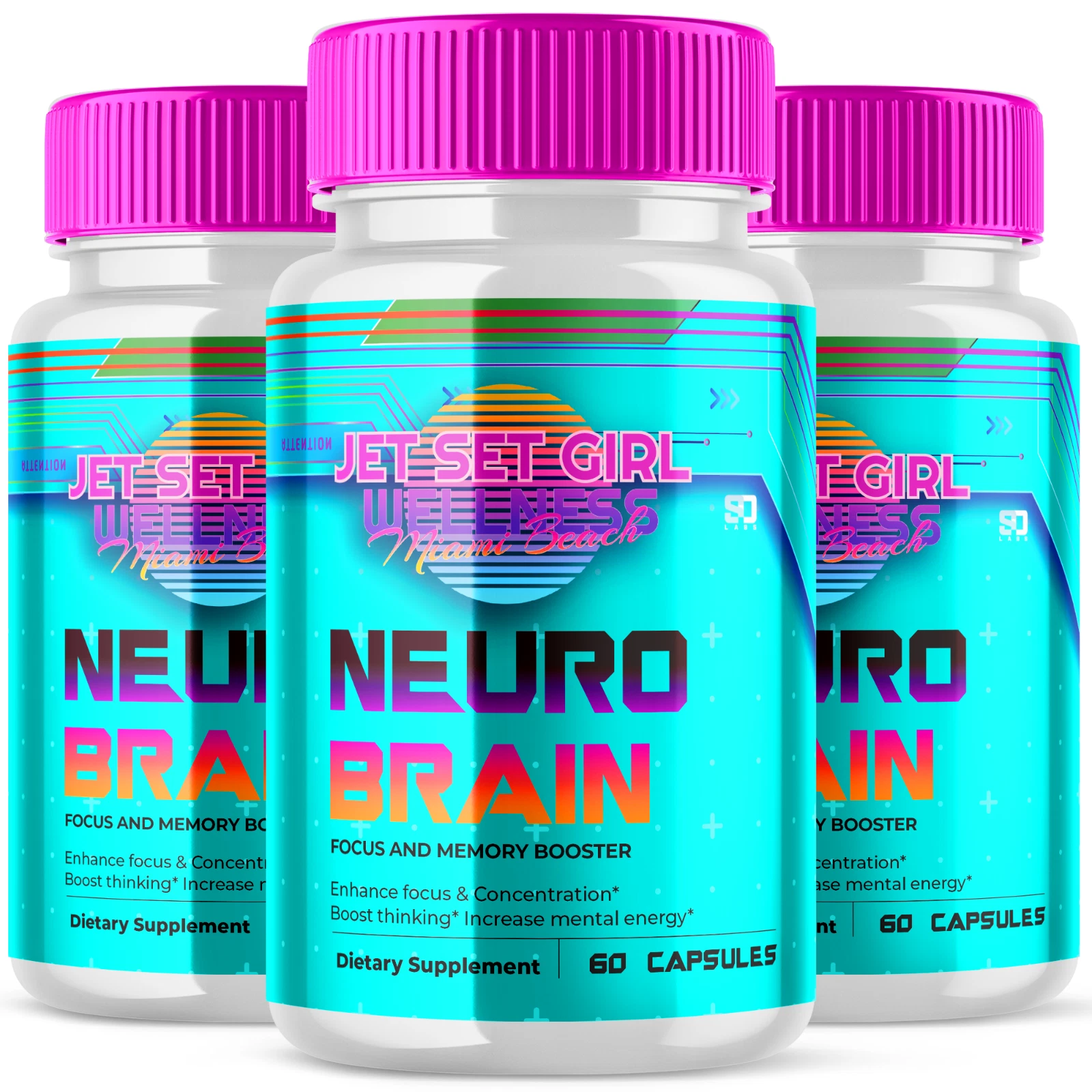 Neuro Brain Support Mental Energy, Boosts Focus & Memory (3 Pack)