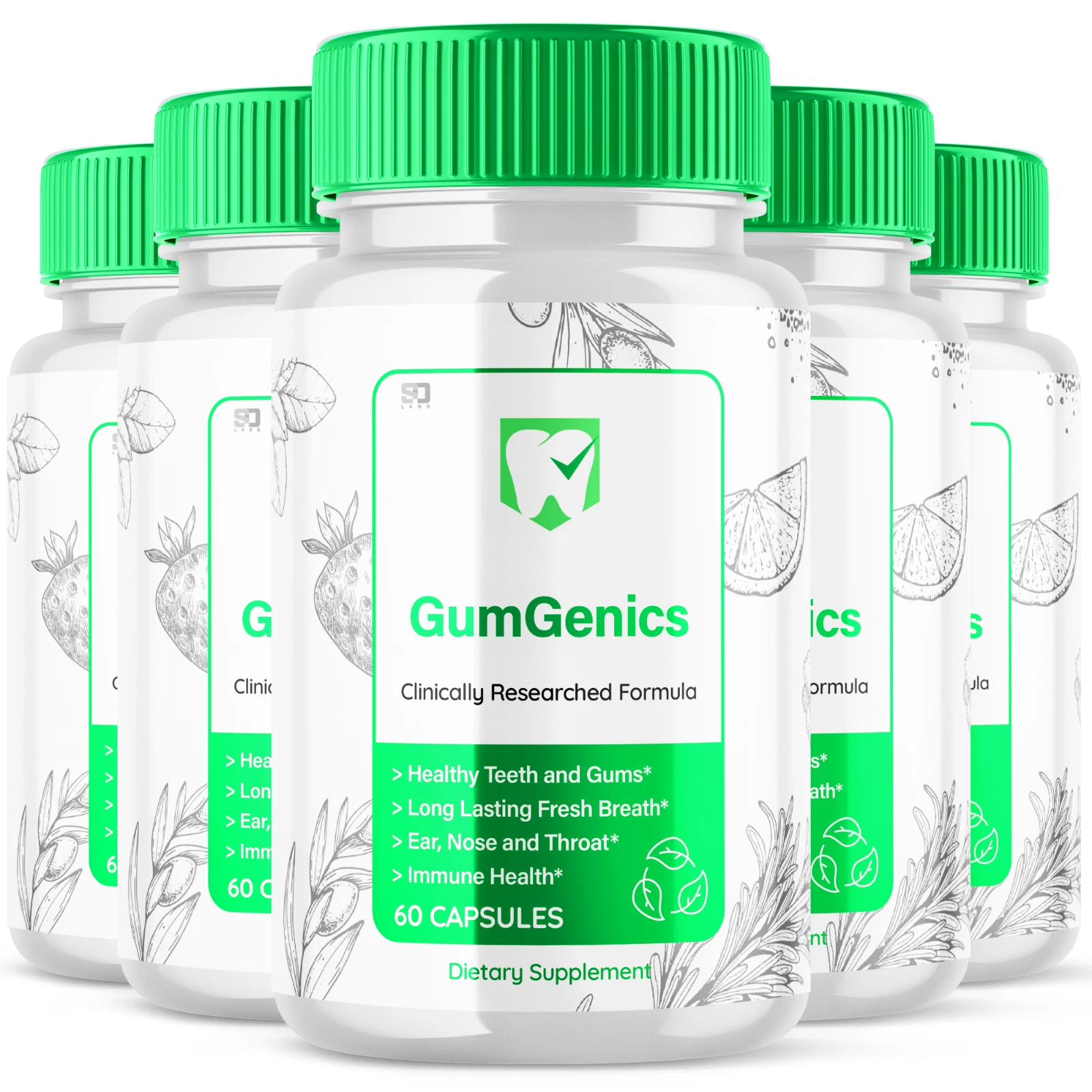 (5 Pack) Gum Genics Oral Probiotic - Support Healthy Teeth & Gums - 300 Capsules