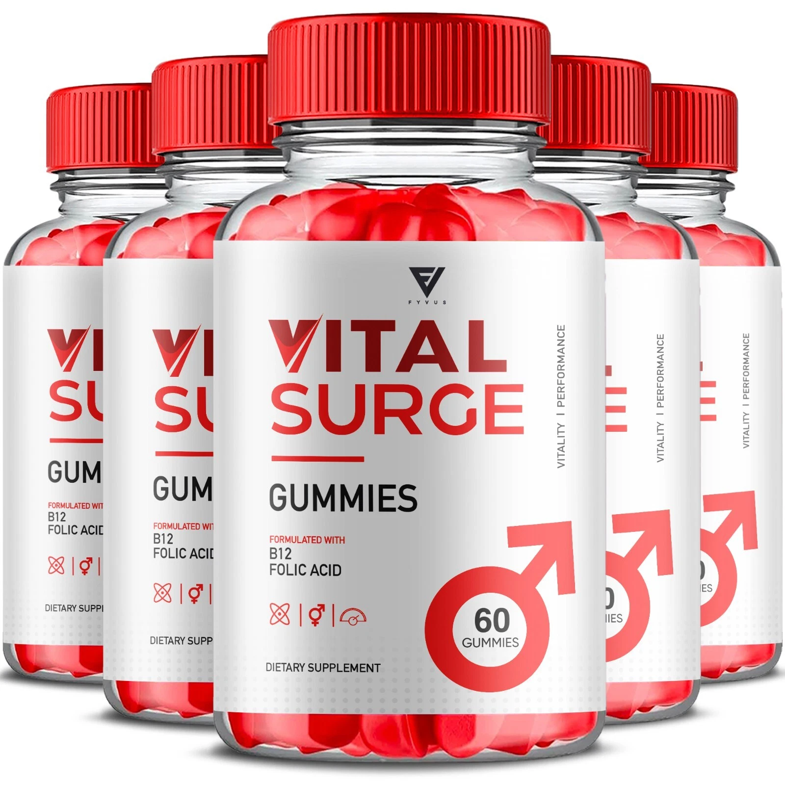 (5 Pack) Vital Surge Gummies VitalSurge Supplement Max Strength (300 Gummies)