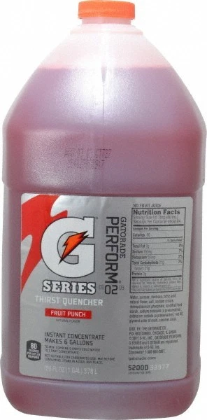 Gatorade Fruit Punch Flavored Sports Drink 1 Gallon Concentrate Makes 6 Gallons