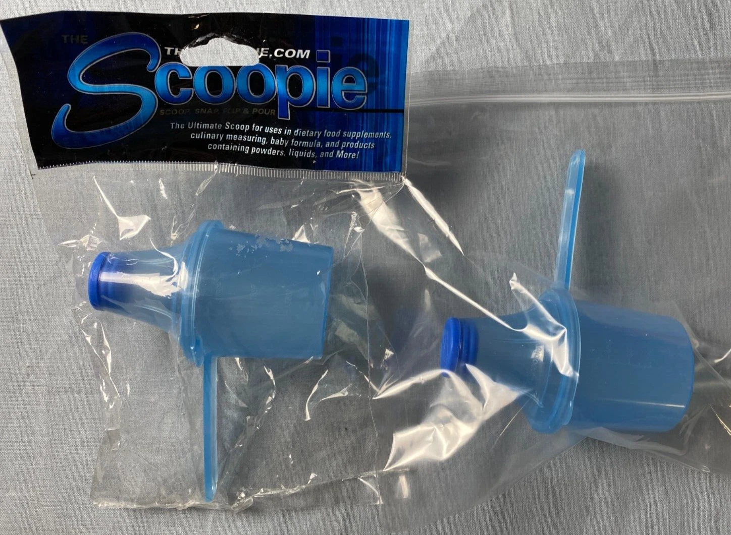 The Ultimate Scoopie for Powder & Liquids - Scoop Snap Flip Pour Lot of 2 NEW
