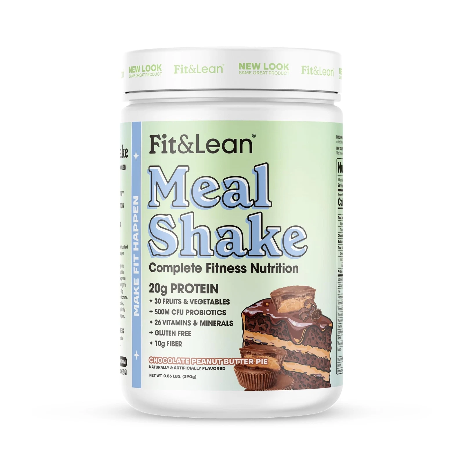 Fit & Lean Meal Shake Meal Replacement with Protein Fiber Probiotics and Orga...