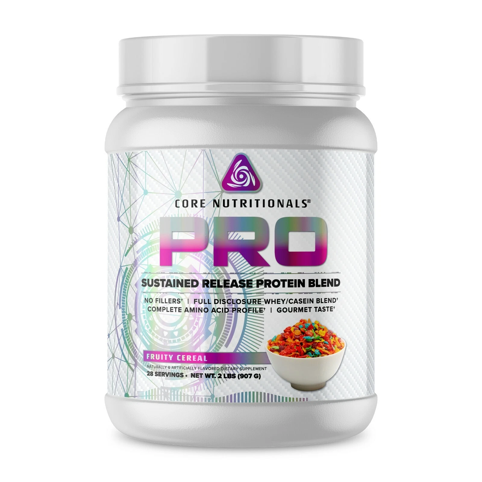 Core Nutritionals PRO Release Protein & Digestive Enzymes - 2LB - Fruity Cereal