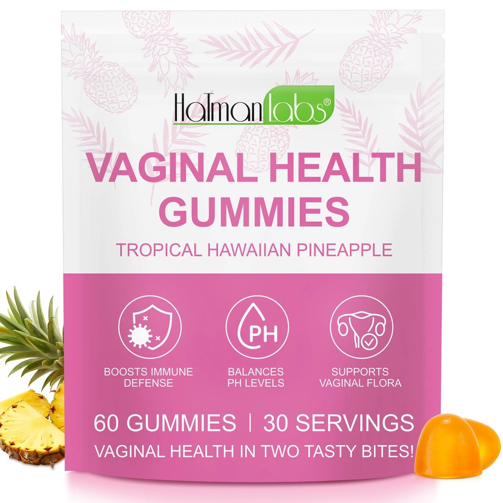 60 PCS Vital Vaginal Probiotics Source Feminine Gummies PH Balance for Women Fem