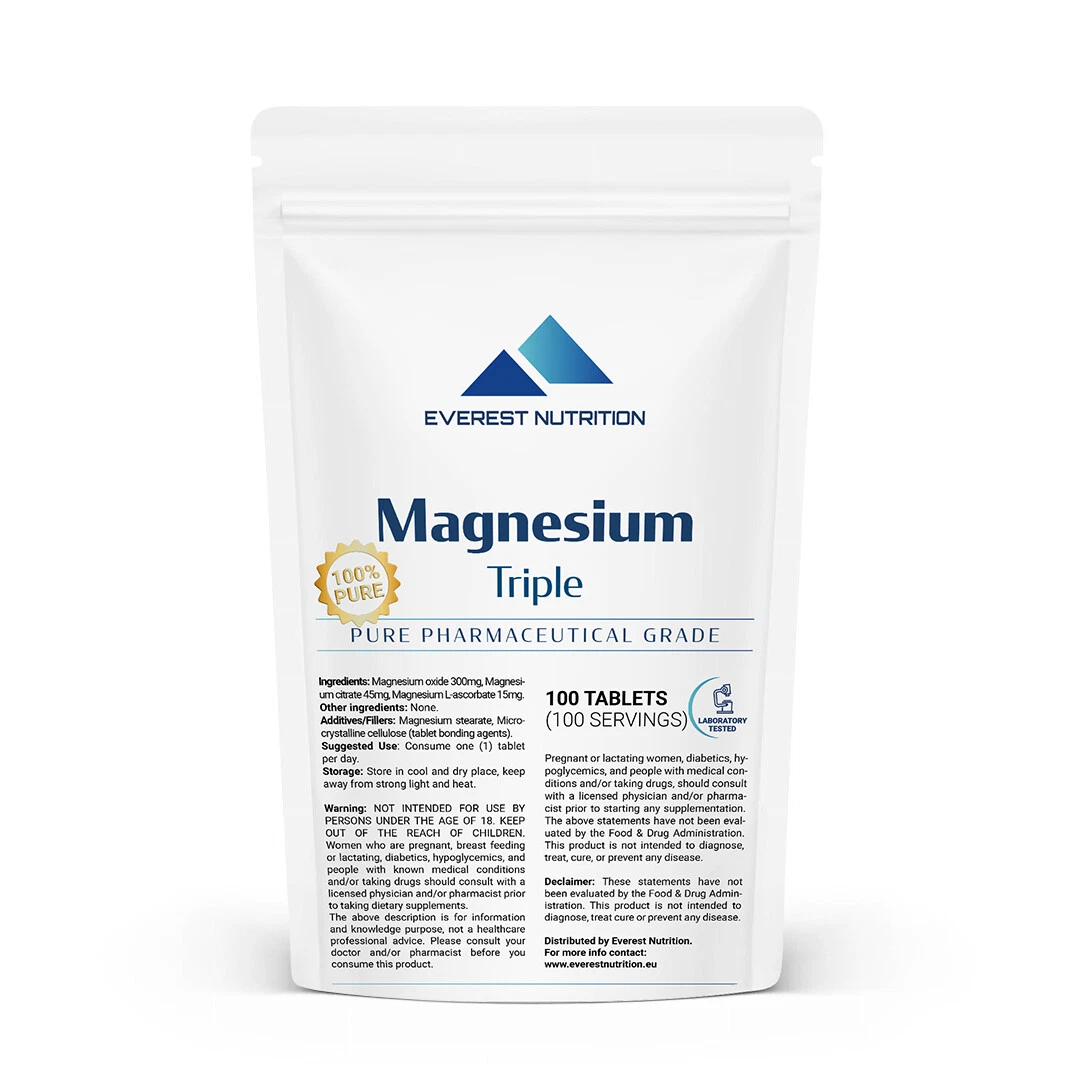 Magnesium 3 Forms Tablets – Muscle, Nerve, Sleep & High Absorption Support