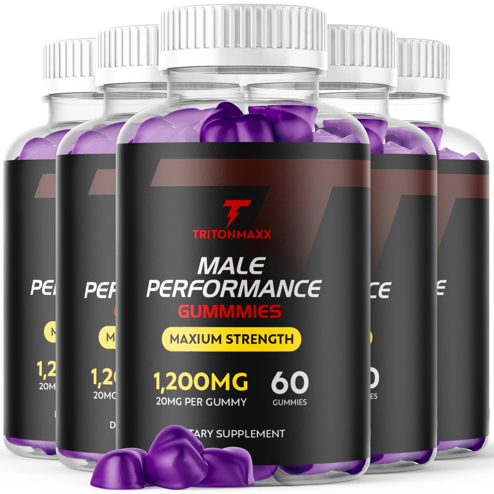 Triton Maxx Gummies for Men Max Strength Formula Vitamin Supplement 300 Gummies