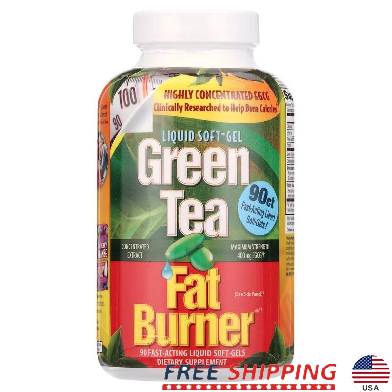 Green Tea Fat Burner Supplement Weight Loss Capsules Caffeine Free 90 Softgels