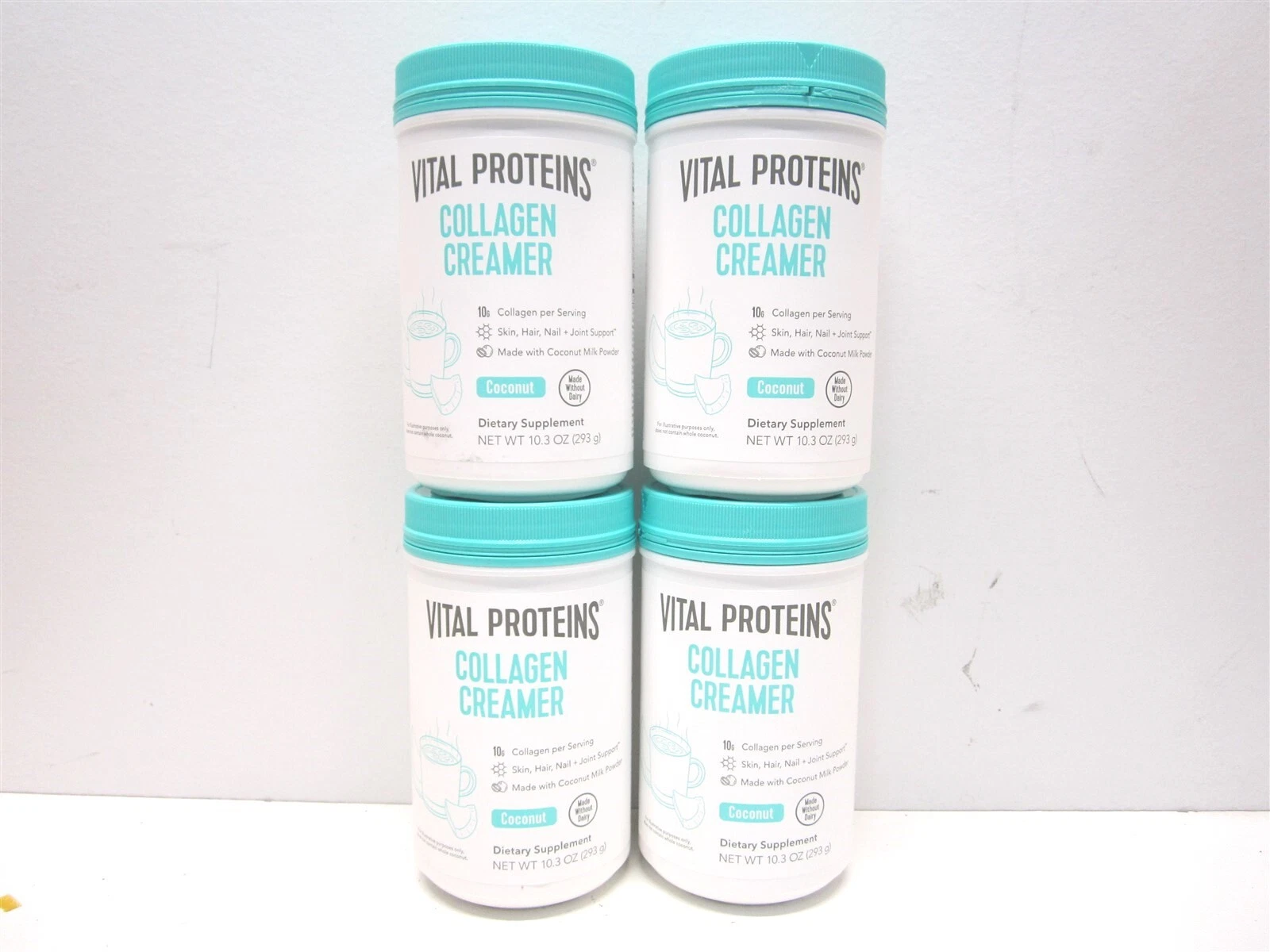 Vital Proteins 10.3oz Coconut Collagen Coffee Creamer Supplement 04/2025 - Qty 4