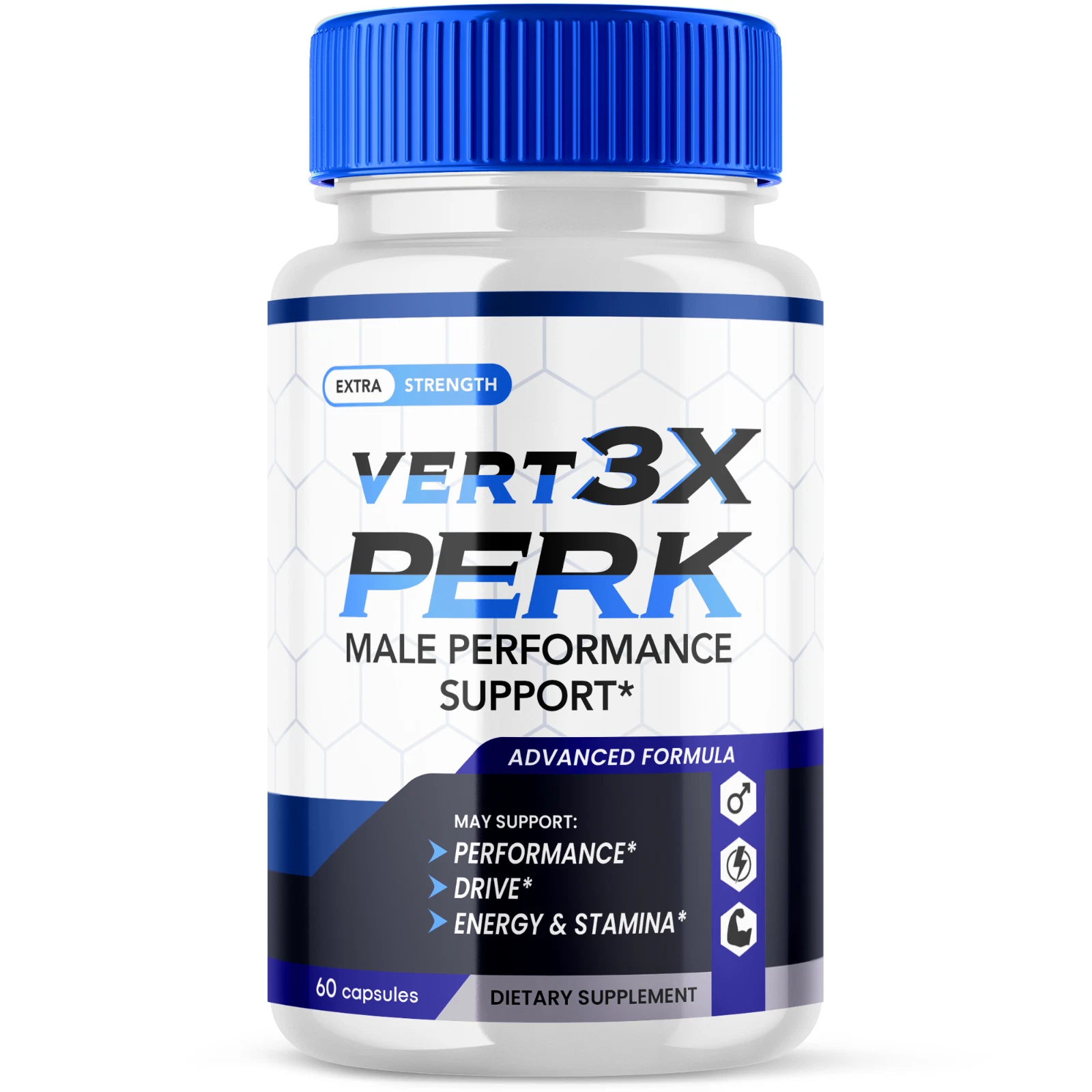 Vert3X Perk Male Pills Advanced Vitality Support Formula Supplement 60 Capsules