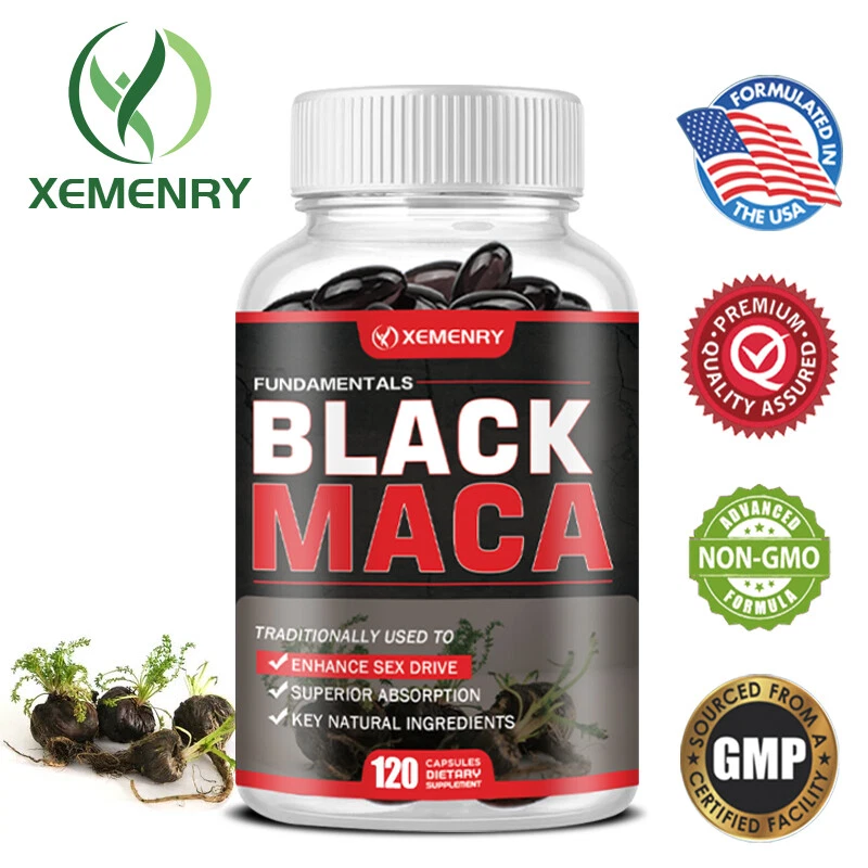 Black Maca Capsules 1000mg- Men's Health,Testosterone Booster,Energy & Endurance