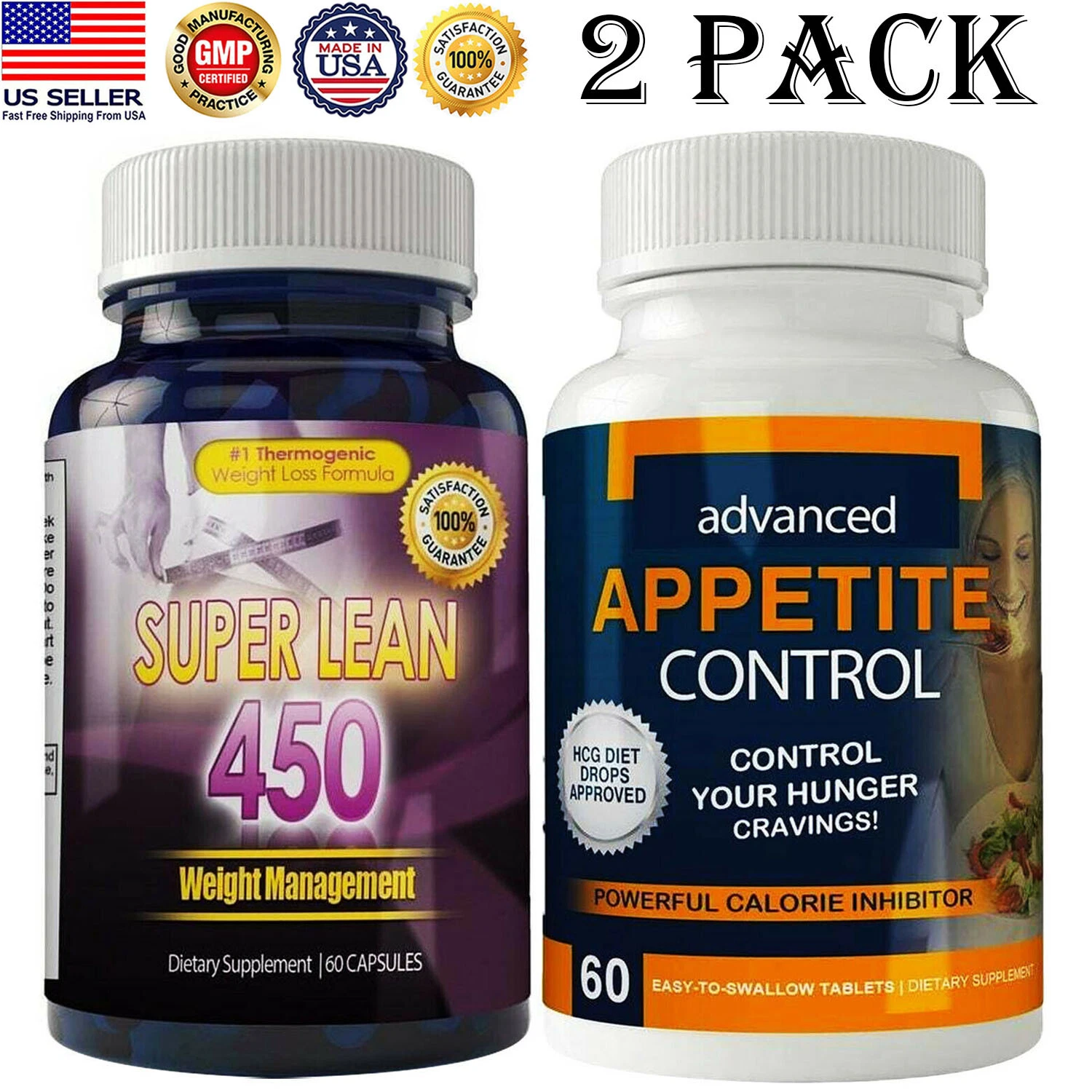 Appetite Control & Thermogenic Super Lean Fat Burner Weight Loss Capsules Combo