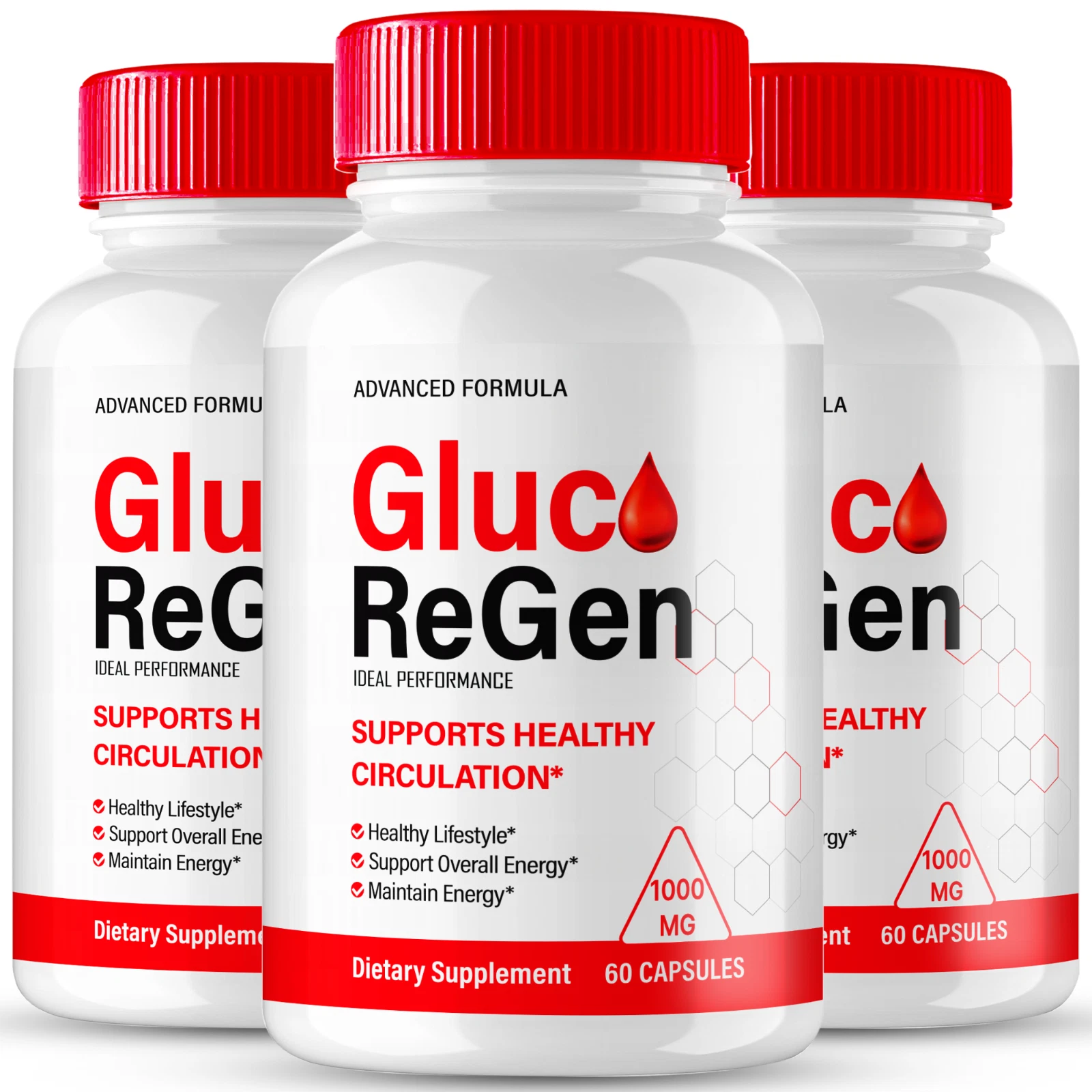 (3 Pack) Gluco Regen Blood Sugar Balance Support, Advanced Blood Health Capsules