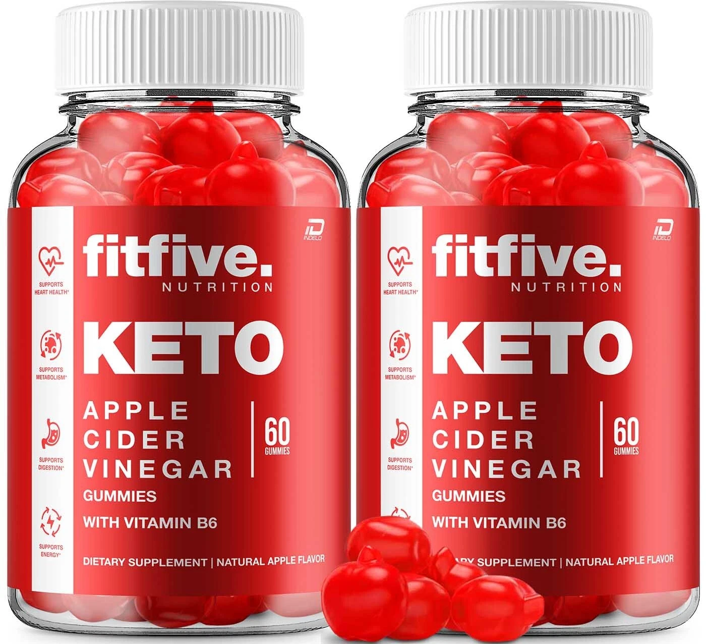 (2 Pack) Fitfive Keto ACV Gummies Supplement – Fit five 1000MG, Vitamin B12