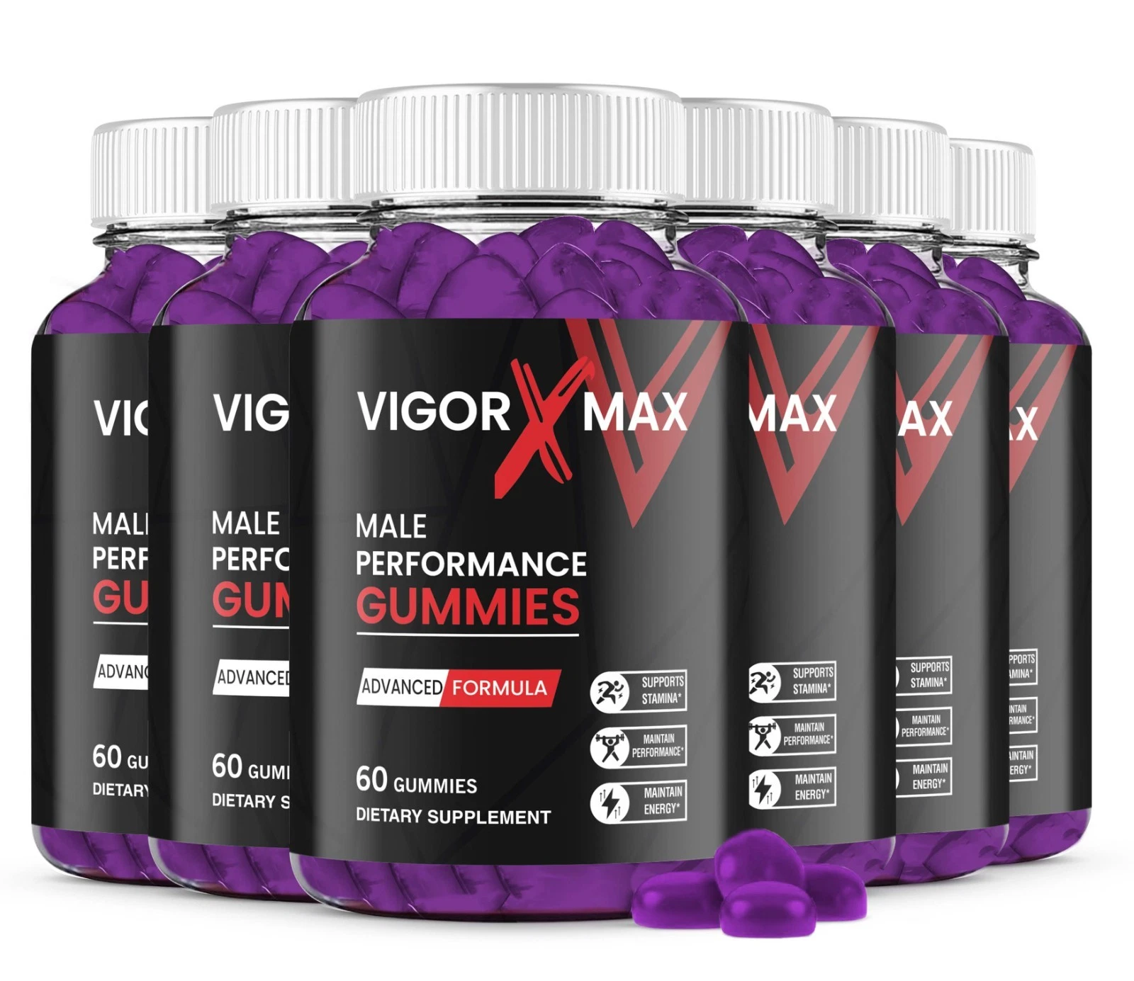 (6 Pack) Vigor X Max Gummies for Men, Vigor XMax Advanced Male Health Support