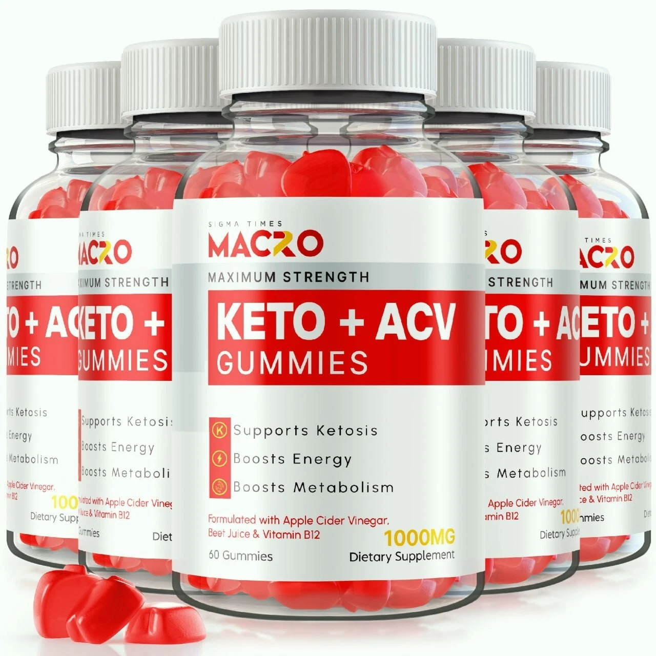 (5 Pack) Macro Keto ACV Gummies to Boost Weight Loss and Energy Levels