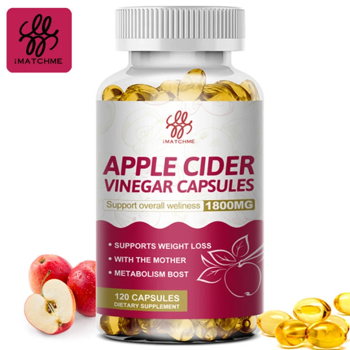 Apple Cider Vinegar Capsules - 1800mg with The Mother Vegan Pills,Detox 60 Caps