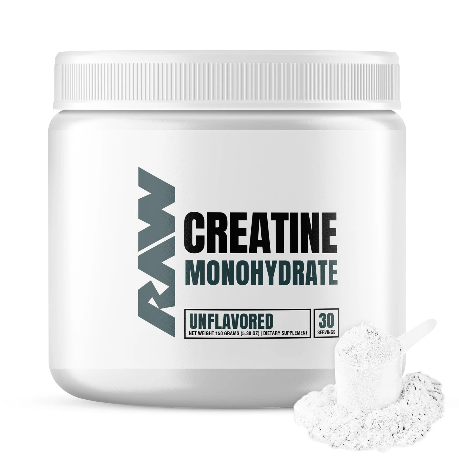 RAW Nutrition Creatine Monohydrate Supplement 30 Servings Muscle Strength Energy