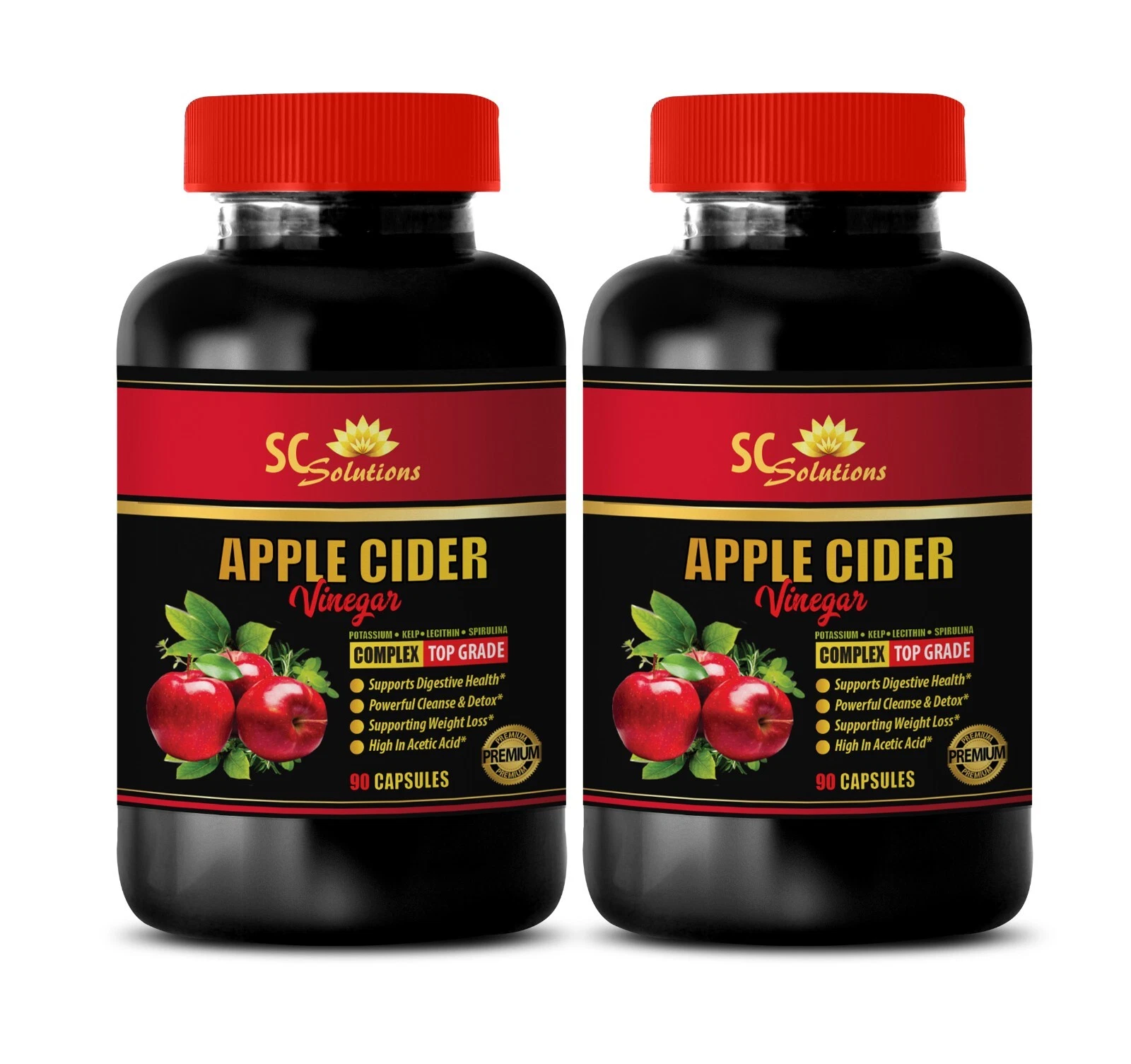 fat burner - APPLE CIDER VINEGAR EXTRACT - cholesterol health pills - 2 Bot