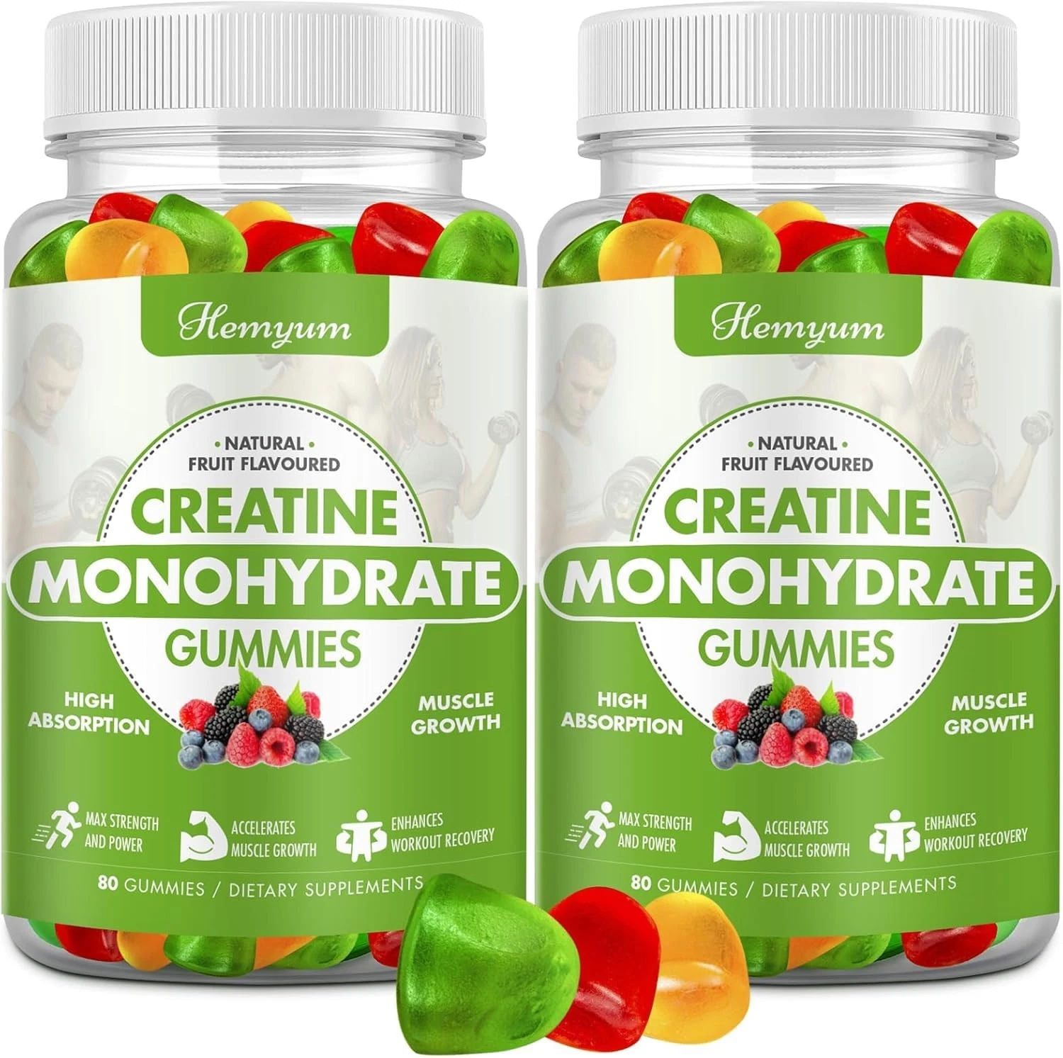Creatine Monohydrate Gummies - 5g Creatine for Women Men, Enhanced Muscle Str...